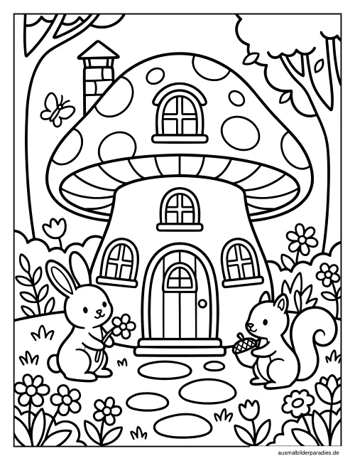 Pilz Ausmalbild 14 als Gratis-PDF Pilz Ausmalbild 14 - kostenlos zum Ausdrucken