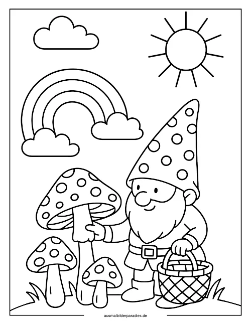 Pilz Ausmalbild 21 als Gratis-PDF Pilz Ausmalbild 21 - kostenlos zum Ausdrucken