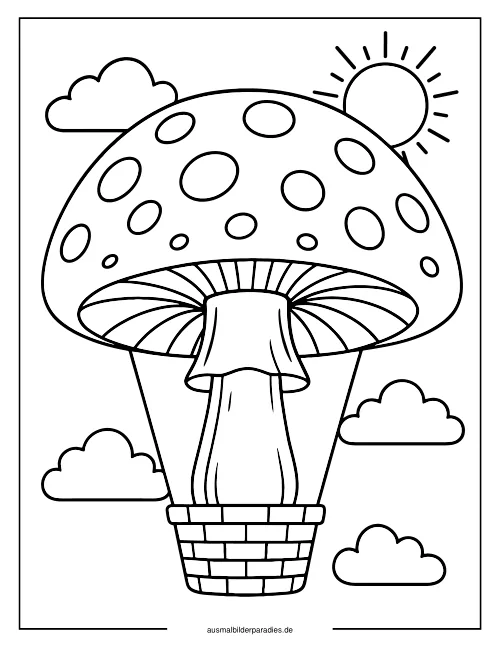 Pilz Ausmalbild 27 als Gratis-PDF Pilz Ausmalbild 27 - kostenlos zum Ausdrucken