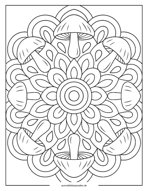 Pilz Ausmalbild 3 als Gratis-PDF Pilz Ausmalbild 3 - kostenlos zum Ausdrucken