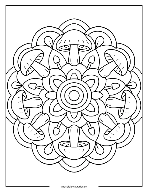 Pilz Ausmalbild 35 als Gratis-PDF Pilz Ausmalbild 35 - kostenlos zum Ausdrucken