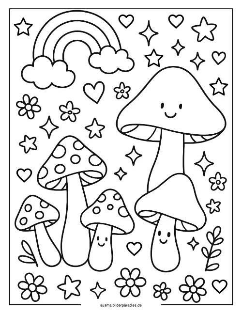 Pilz Ausmalbild 36 als Gratis-PDF Pilz Ausmalbild 36 - kostenlos zum Ausdrucken