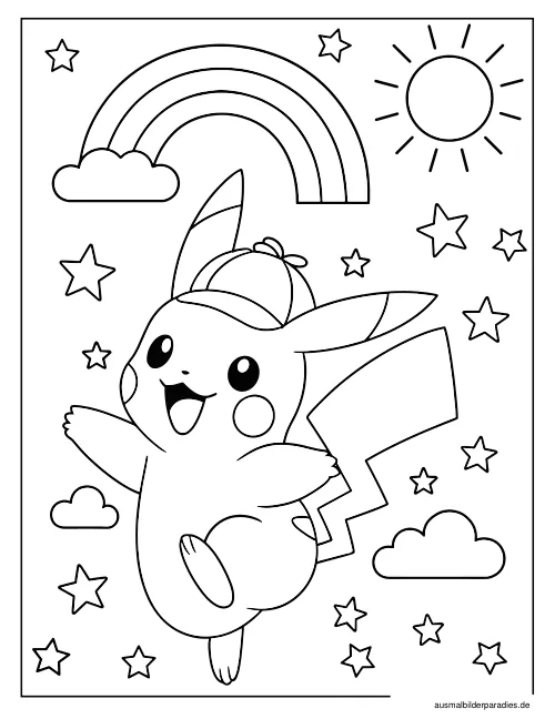 Pokémon Ausmalbild 12 als Gratis-PDF Pokémon Ausmalbild 12 - kostenlos zum Ausdrucken