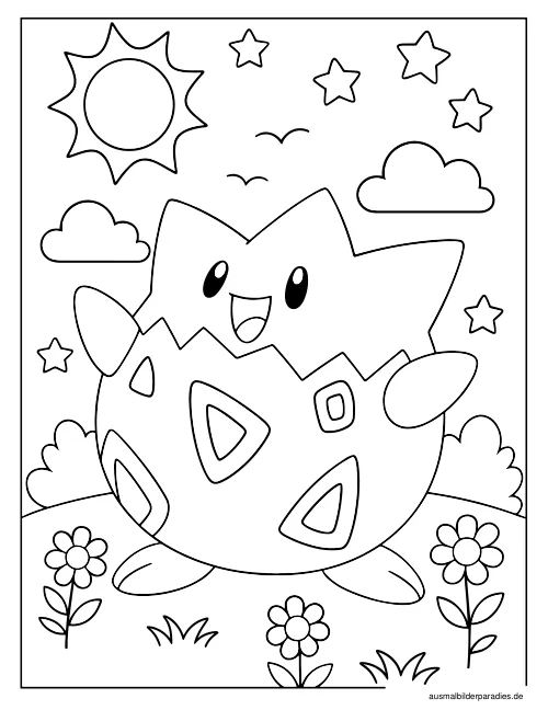 Pokémon Ausmalbild 13 als Gratis-PDF Pokémon Ausmalbild 13 - kostenlos zum Ausdrucken