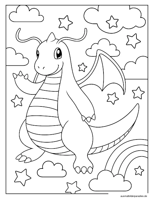 Pokémon Ausmalbild 15 als Gratis-PDF Pokémon Ausmalbild 15 - kostenlos zum Ausdrucken