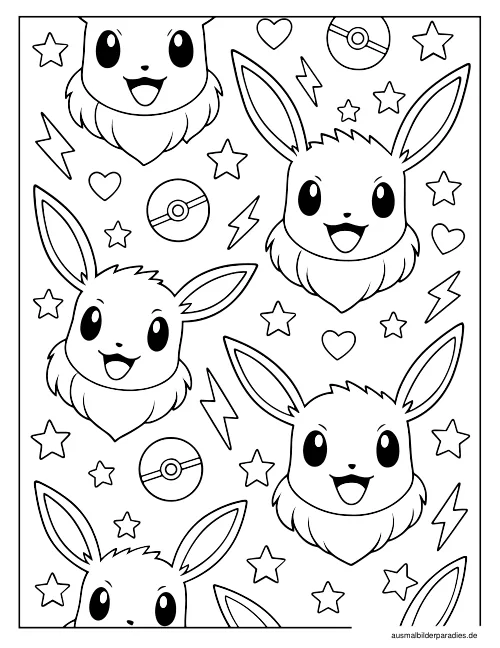 Pokémon Ausmalbild 19 als Gratis-PDF Pokémon Ausmalbild 19 - kostenlos zum Ausdrucken