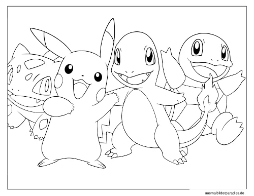 Pokémon Ausmalbild 2 als Gratis-PDF Pokémon Ausmalbild 2 - kostenlos zum Ausdrucken