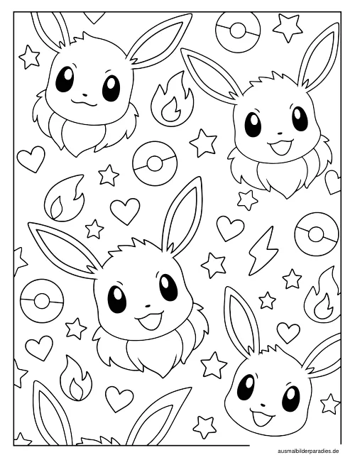 Pokémon Ausmalbild 20 als Gratis-PDF Pokémon Ausmalbild 20 - kostenlos zum Ausdrucken