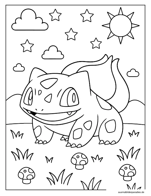 Pokémon Ausmalbild 3 als Gratis-PDF Pokémon Ausmalbild 3 - kostenlos zum Ausdrucken