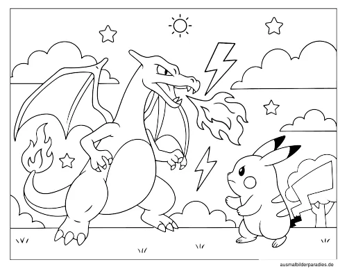 Pokémon Ausmalbild 5 als Gratis-PDF Pokémon Ausmalbild 5 - kostenlos zum Ausdrucken