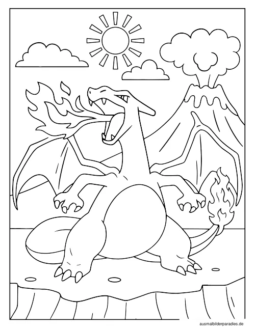 Pokémon Ausmalbild 6 als Gratis-PDF Pokémon Ausmalbild 6 - kostenlos zum Ausdrucken