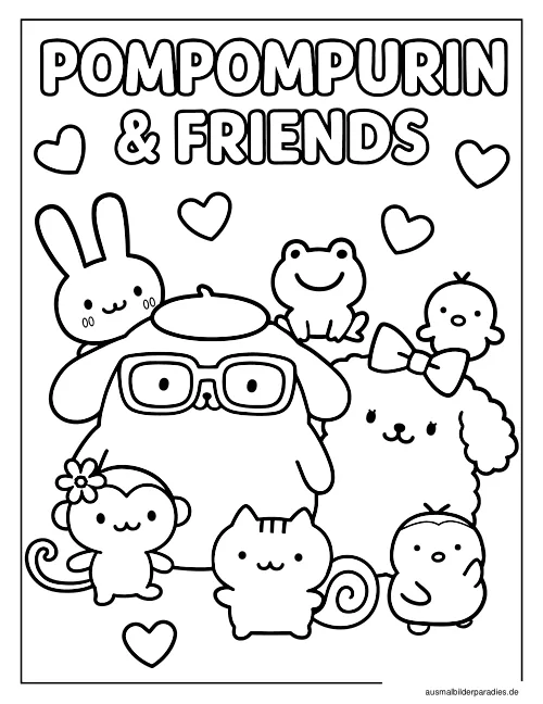 Pompompurin Ausmalbild 10 als Gratis-PDF Pompompurin Ausmalbild 10 - kostenlos zum Ausdrucken