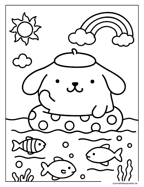 Pompompurin Ausmalbild 11 als Gratis-PDF Pompompurin Ausmalbild 11 - kostenlos zum Ausdrucken