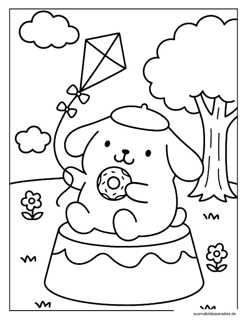 Pompompurin Ausmalbild 12 als Gratis-PDF Pompompurin Ausmalbild 12 - kostenlos zum Ausdrucken