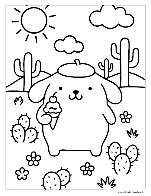 Pompompurin Ausmalbild 15 als Gratis-PDF Pompompurin Ausmalbild 15 - kostenlos zum Ausdrucken