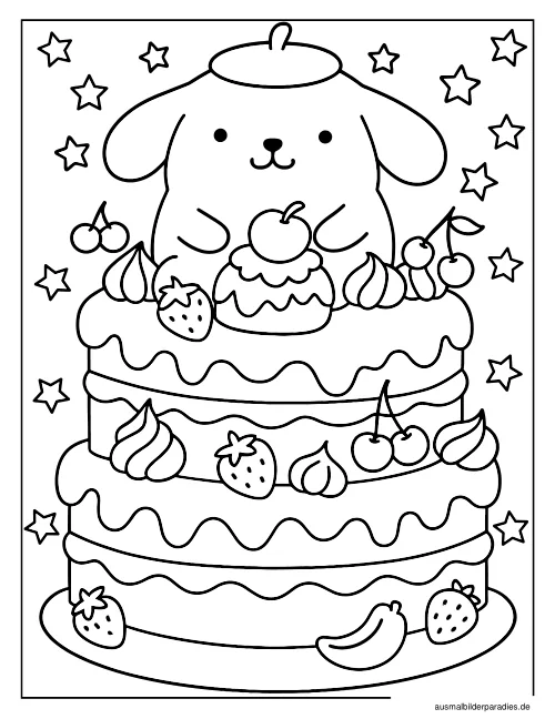 Pompompurin Ausmalbild 16 als Gratis-PDF Pompompurin Ausmalbild 16 - kostenlos zum Ausdrucken