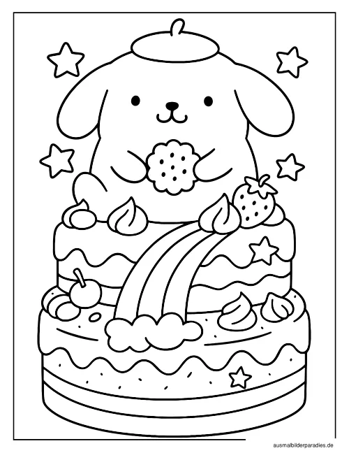 Pompompurin Ausmalbild 21 als Gratis-PDF Pompompurin Ausmalbild 21 - kostenlos zum Ausdrucken