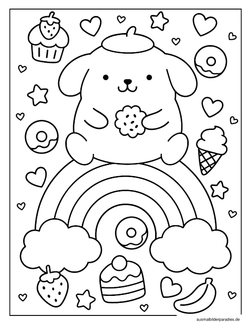 Pompompurin Ausmalbild 22 als Gratis-PDF Pompompurin Ausmalbild 22 - kostenlos zum Ausdrucken