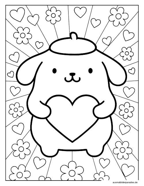 Pompompurin Ausmalbild 24 als Gratis-PDF Pompompurin Ausmalbild 24 - kostenlos zum Ausdrucken