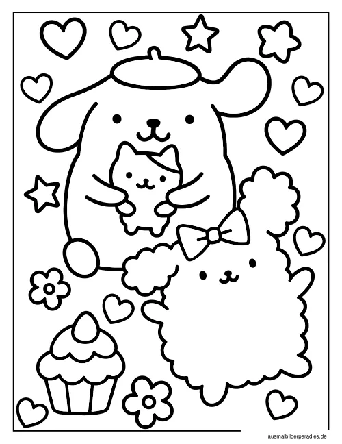 Pompompurin Ausmalbild 26 als Gratis-PDF Pompompurin Ausmalbild 26 - kostenlos zum Ausdrucken