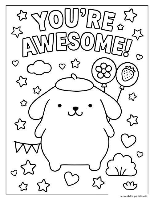 Pompompurin Ausmalbild 30 als Gratis-PDF Pompompurin Ausmalbild 30 - kostenlos zum Ausdrucken