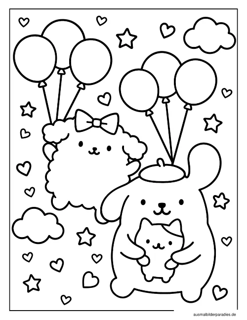 Pompompurin Ausmalbild 4 als Gratis-PDF Pompompurin Ausmalbild 4 - kostenlos zum Ausdrucken