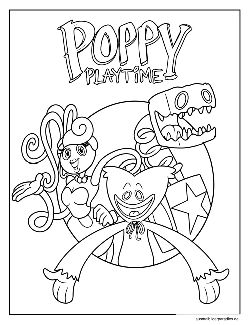 Poppy Playtime Ausmalbild 17 als Gratis-PDF Poppy Playtime Ausmalbild 17 - kostenlos zum Ausdrucken