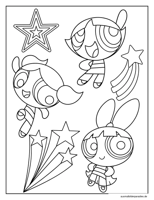 Powerpuff Girls Ausmalbild 23 - kostenlos zum Ausdrucken
