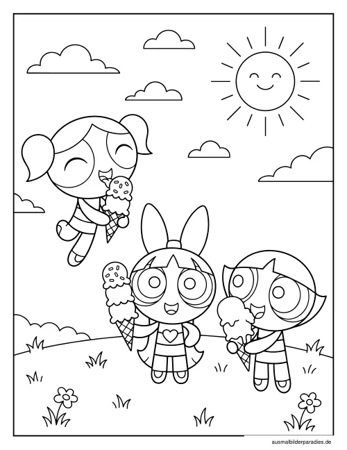 Powerpuff Girls Ausmalbild 29 - kostenlos zum Ausdrucken