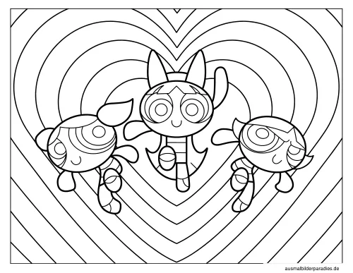 Powerpuff Girls Ausmalbild 3 - kostenlos zum Ausdrucken
