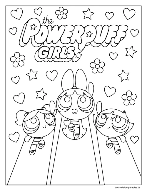 Powerpuff Girls Ausmalbild 4 - kostenlos zum Ausdrucken