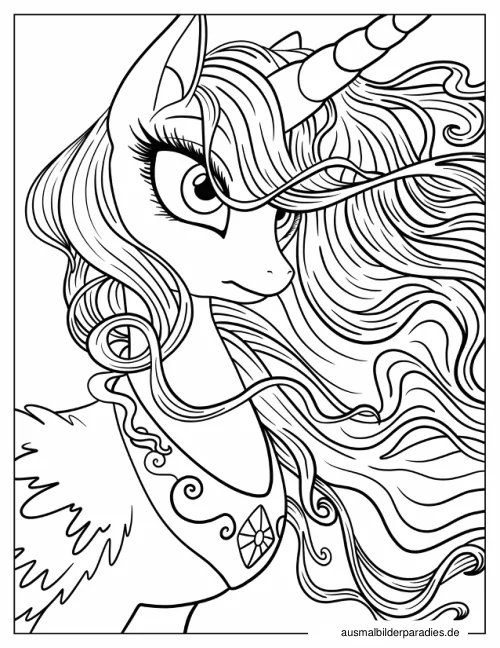 Prinzessin Celestia Ausmalbild 10 - kostenlos zum Ausdrucken