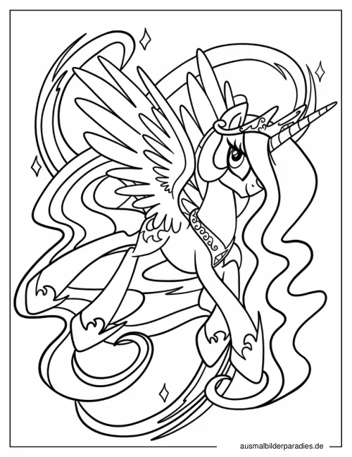 Prinzessin Celestia Ausmalbild 11 - kostenlos zum Ausdrucken