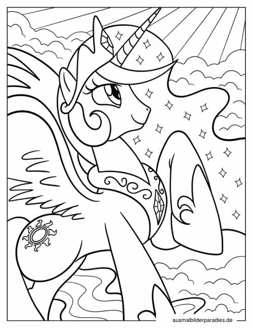 Prinzessin Celestia Ausmalbild 12 - kostenlos zum Ausdrucken