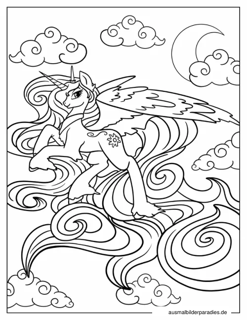 Prinzessin Celestia Ausmalbild 17 - kostenlos zum Ausdrucken