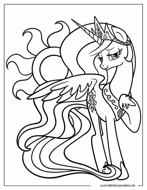 Prinzessin Celestia Ausmalbild 3 - kostenlos zum Ausdrucken