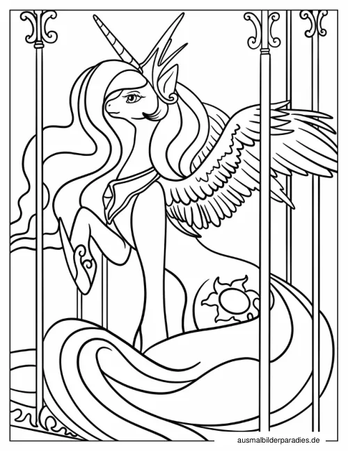Prinzessin Celestia Ausmalbild 4 - kostenlos zum Ausdrucken