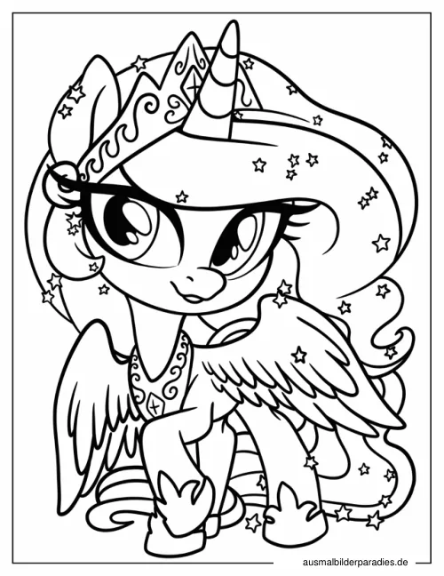 Prinzessin Celestia Ausmalbild 6 - kostenlos zum Ausdrucken
