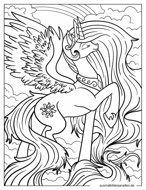 Prinzessin Celestia Ausmalbild 7 - kostenlos zum Ausdrucken
