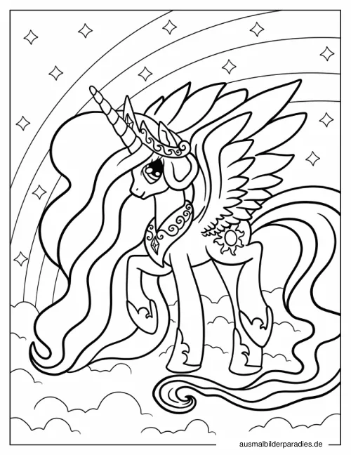 Prinzessin Celestia Ausmalbild 8 - kostenlos zum Ausdrucken