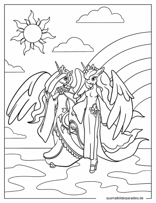 Prinzessin Celestia Ausmalbild 9 - kostenlos zum Ausdrucken