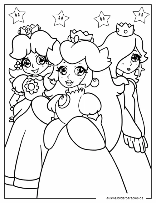 Prinzessin Daisy Ausmalbild 11 als Gratis-PDF Prinzessin Daisy Ausmalbild 11 - kostenlos zum Ausdrucken