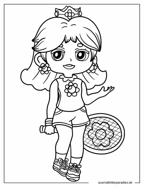 Prinzessin Daisy Ausmalbild 13 als Gratis-PDF Prinzessin Daisy Ausmalbild 13 - kostenlos zum Ausdrucken
