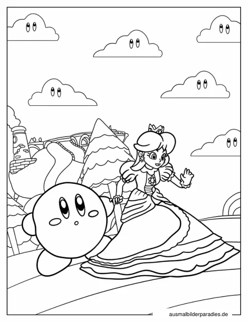 Prinzessin Daisy Ausmalbild 17 als Gratis-PDF Prinzessin Daisy Ausmalbild 17 - kostenlos zum Ausdrucken