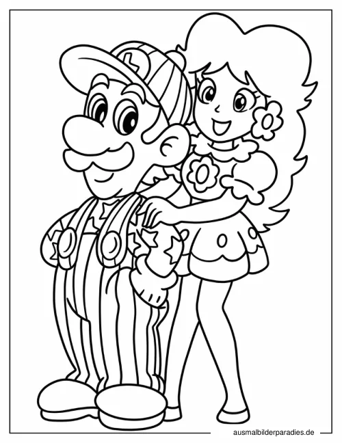 Prinzessin Daisy Ausmalbild 9 als Gratis-PDF Prinzessin Daisy Ausmalbild 9 - kostenlos zum Ausdrucken