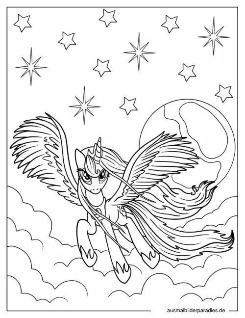 Prinzessin Luna Ausmalbild 10 als Gratis-PDF Prinzessin Luna Ausmalbild 10 - kostenlos zum Ausdrucken