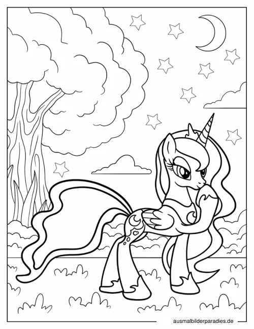 Prinzessin Luna Ausmalbild 11 als Gratis-PDF Prinzessin Luna Ausmalbild 11 - kostenlos zum Ausdrucken