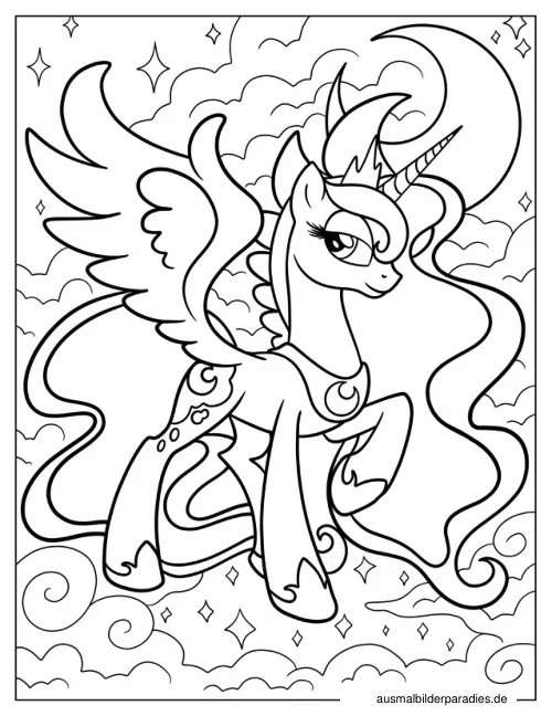 Prinzessin Luna Ausmalbild 16 als Gratis-PDF Prinzessin Luna Ausmalbild 16 - kostenlos zum Ausdrucken
