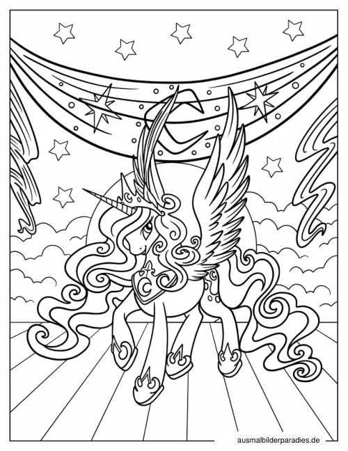 Prinzessin Luna Ausmalbild 17 als Gratis-PDF Prinzessin Luna Ausmalbild 17 - kostenlos zum Ausdrucken