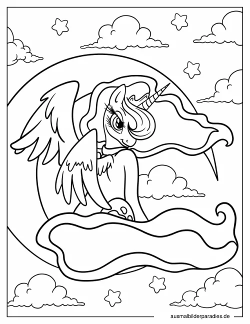 Prinzessin Luna Ausmalbild 18 als Gratis-PDF Prinzessin Luna Ausmalbild 18 - kostenlos zum Ausdrucken